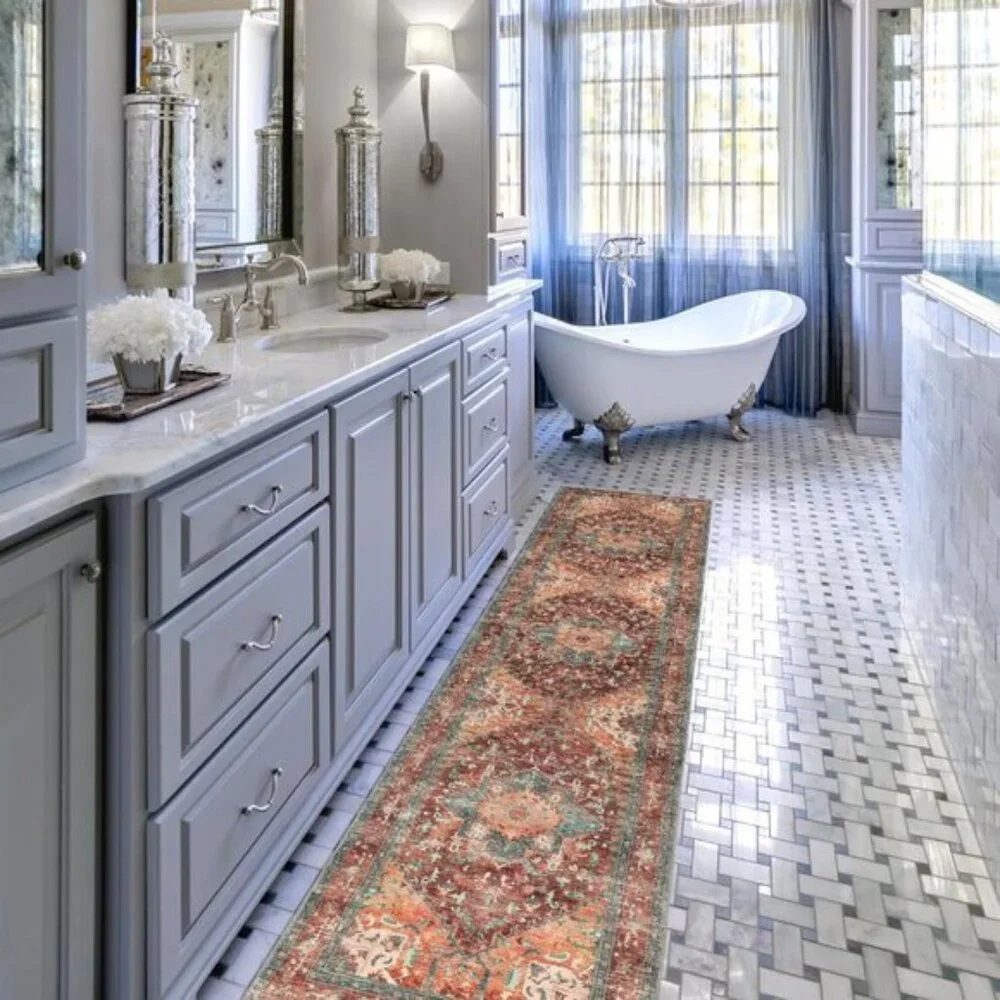 New 2x8 Washable Runner Area Rug, Non-Slip Low Pile Carpet for Hallway & More